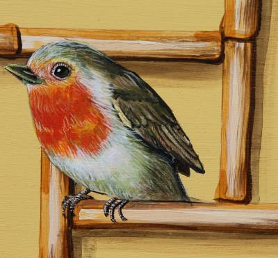 "Robin" - Greeting Card - Print by Katja Morrison, an artist from Hawke's Bay, New Zealand.